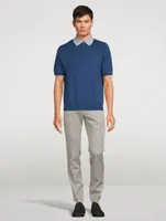 Contrast-Collar Polo Shirt