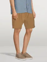 Linen-Blend Double-Pleat Shorts