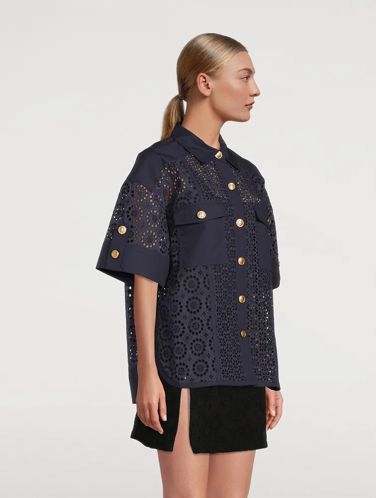 Broderie Anglaise Camp Shirt