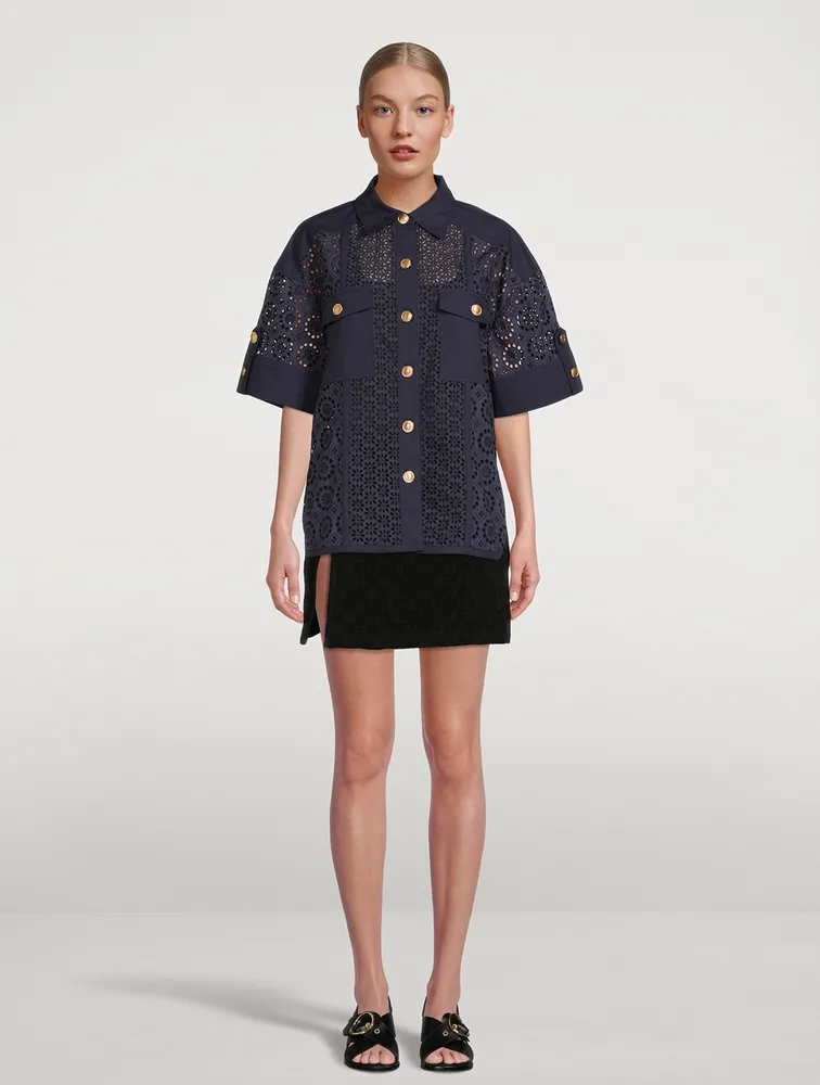 Broderie Anglaise Camp Shirt