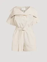 Belted Poplin Utility Romper