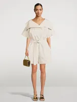 Belted Poplin Utility Romper