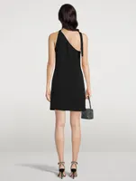 One-Shoulder Mini Dress With Neck Ties