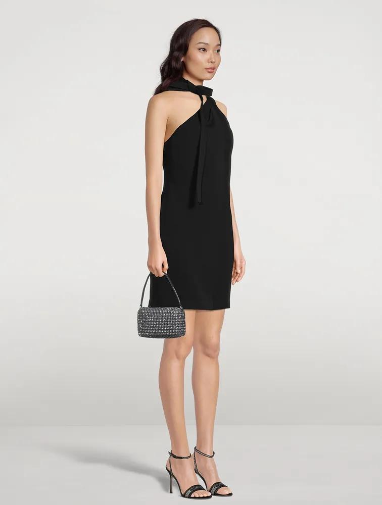 One-Shoulder Mini Dress With Neck Ties