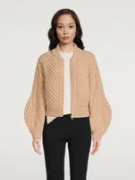 Cable-Knit Wool Cardigan