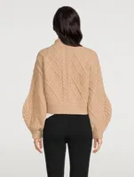 Cable-Knit Wool Cardigan