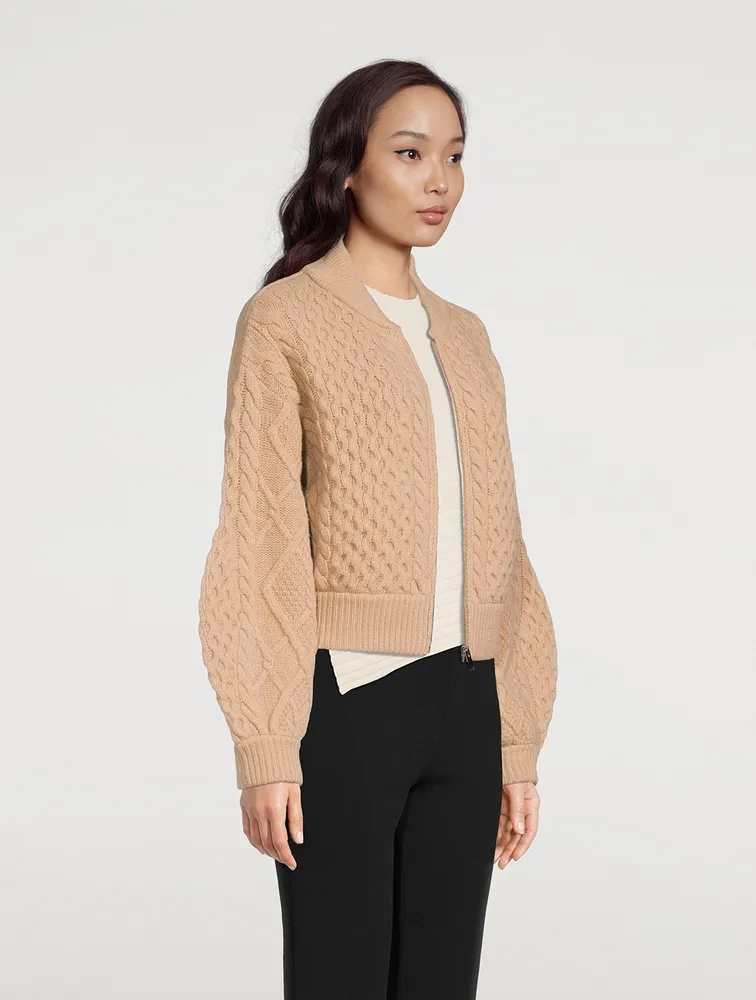 Cable-Knit Wool Cardigan