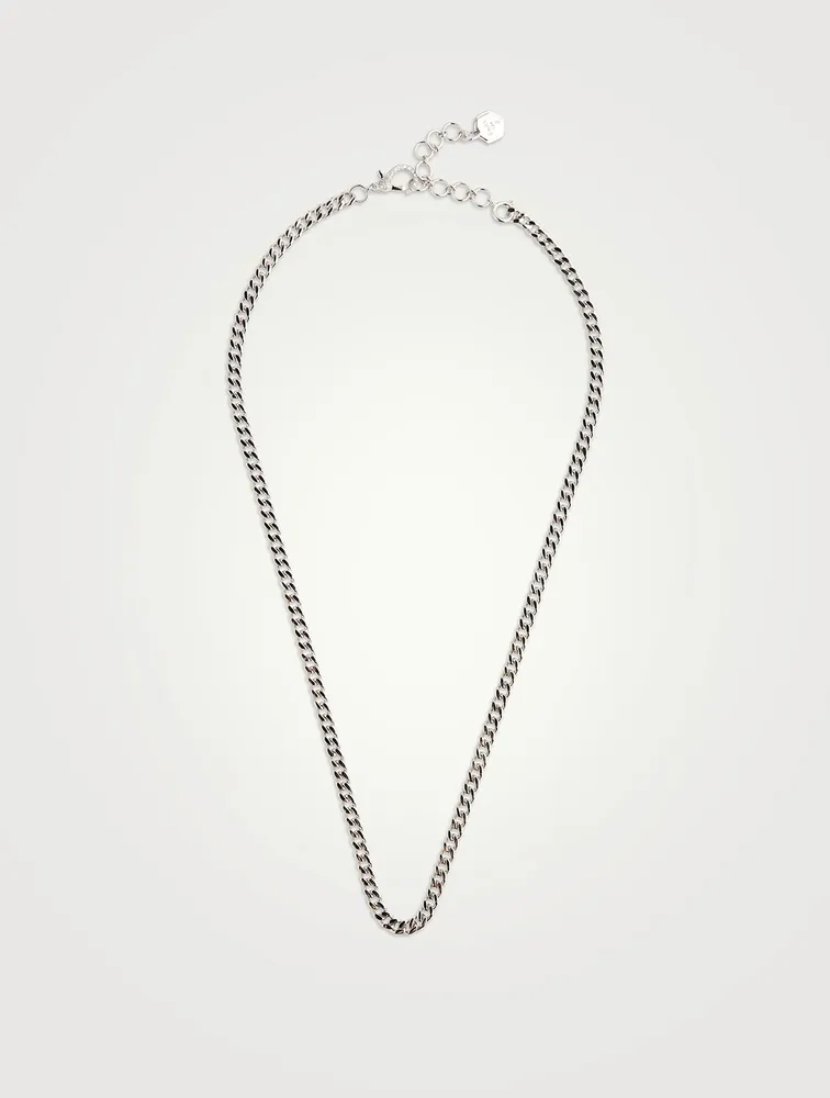 18K White Gold Baby Link Necklace