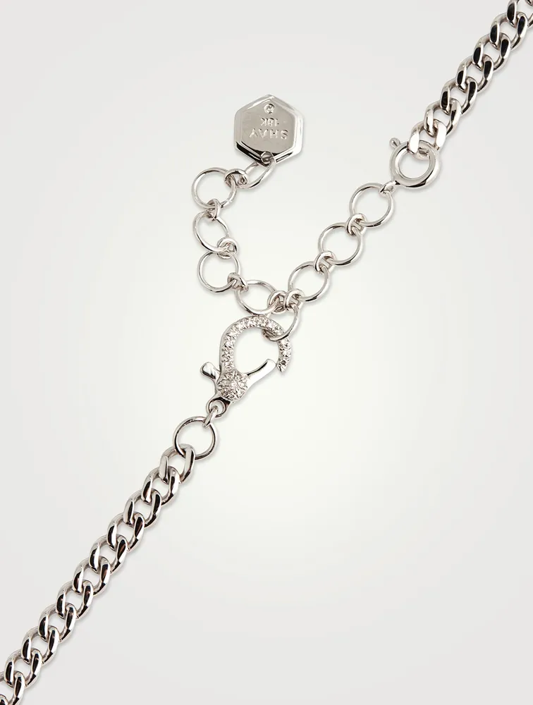 18K White Gold Baby Link Necklace