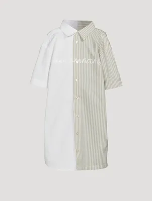 Cotton Two-Tone Shirt Dress