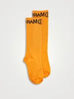 Cotton-Blend Logo Socks