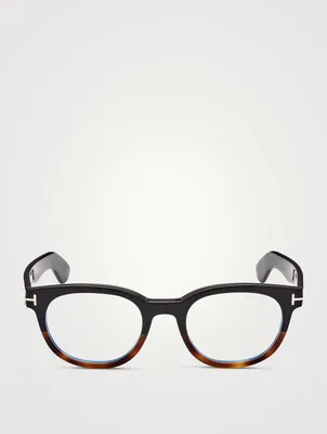 Round Optical Glasses With Blue Block Lenses