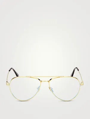 Aviator Optical Glasses With Blue Block Lenses