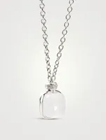 Nudo Classic 18K White Gold Pendant Necklace With Milky Quartz And Diamonds