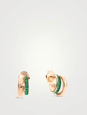 Iconica 18K Rose Gold Earrings With Emeralds