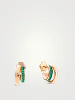 Iconica 18K Rose Gold Earrings With Emeralds