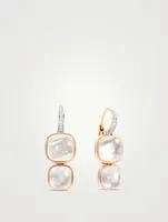 Nudo 18K Rose Gold Earrings With Mother-Of-Pearl, White Topaz And Diamonds