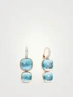 Nudo 18K Rose Gold Earrings With Sky Blue Topaz And Diamonds