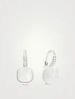 Nudo 18K White Gold Earrings With Milky Quartz And Diamonds