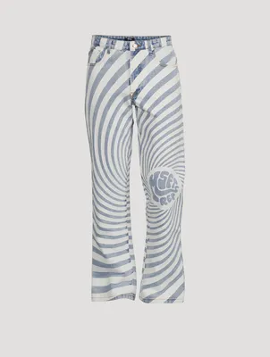 Cotton Swirl Logo Jeans