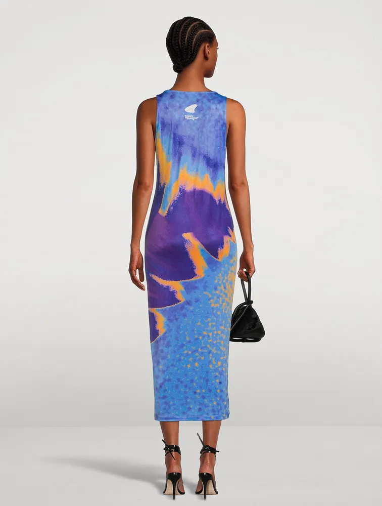 Jersey Maxi Tank Dress Sunflower Print