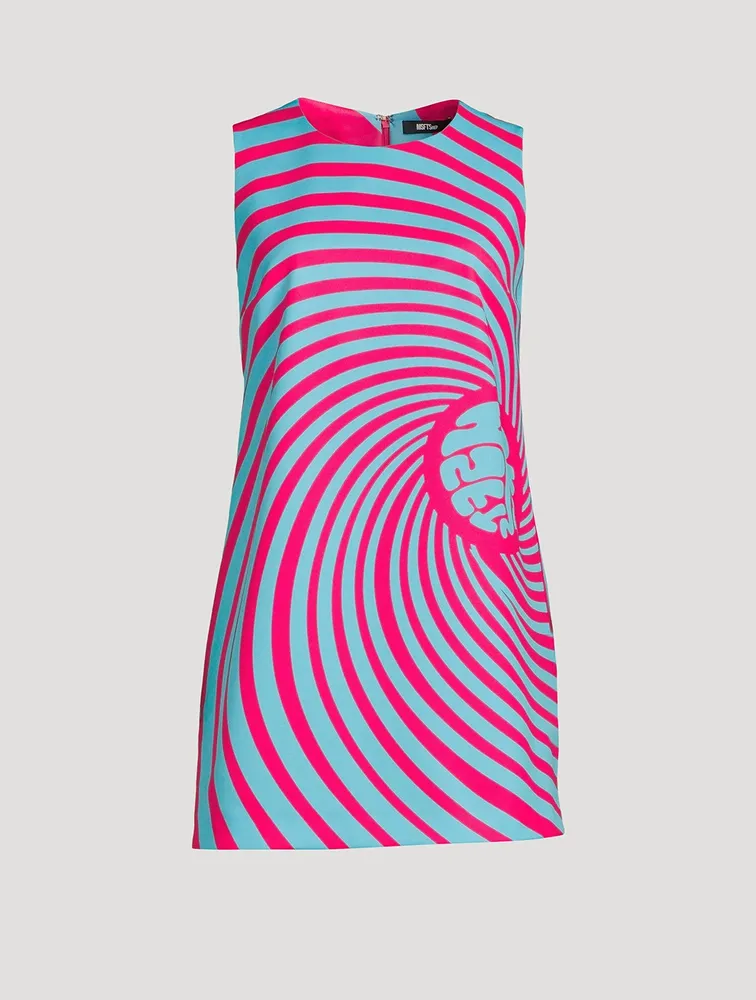 Sleeveless Mini Dress Spiral Print