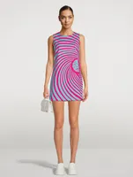 Sleeveless Mini Dress Spiral Print