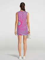 Sleeveless Mini Dress Spiral Print