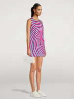 Sleeveless Mini Dress Spiral Print