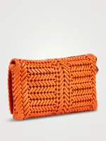 The Neeson Tassel Woven Leather Clutch