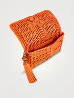 The Neeson Tassel Woven Leather Clutch
