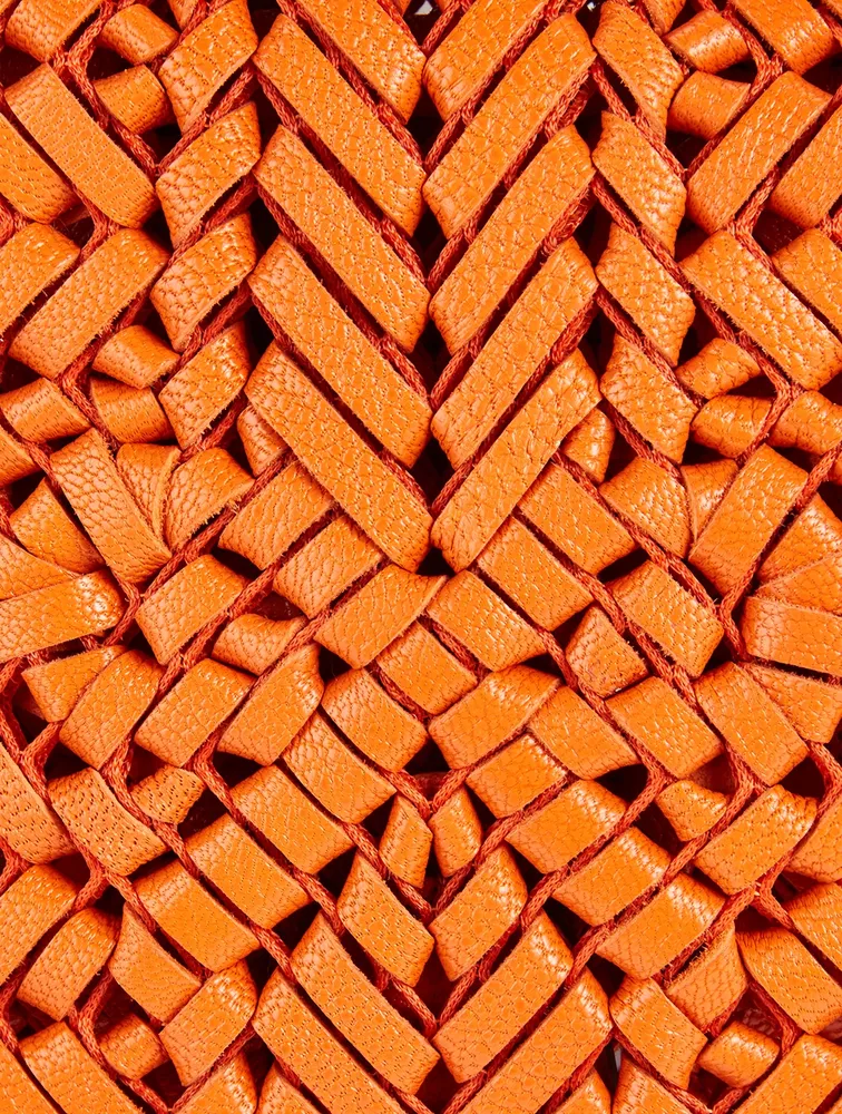 The Neeson Tassel Woven Leather Clutch