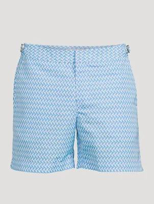 Short de bain Bulldog à motif géométrique