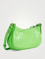 Mini La Cagole Croc-Embossed Leather Chain Wallet