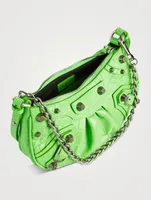 Mini La Cagole Croc-Embossed Leather Chain Wallet