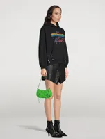 Mini La Cagole Croc-Embossed Leather Chain Wallet