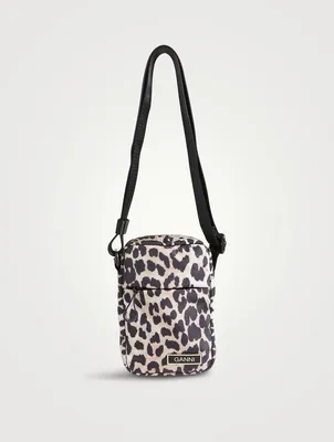 Festival Recycled Tech Fabric Crossbody Bag In Leopard Print