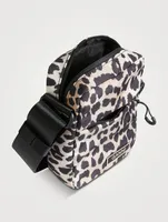 Festival Recycled Tech Fabric Crossbody Bag In Leopard Print