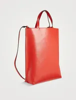 Medium Banner Recycled Leather Tote Bag
