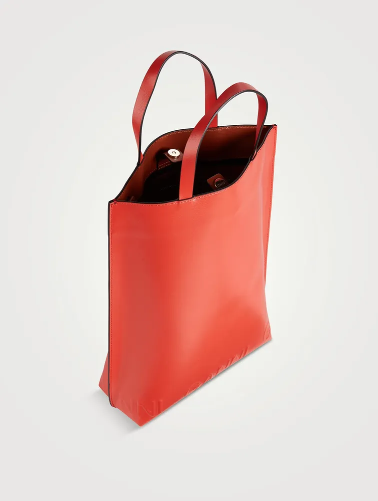 Medium Banner Recycled Leather Tote Bag