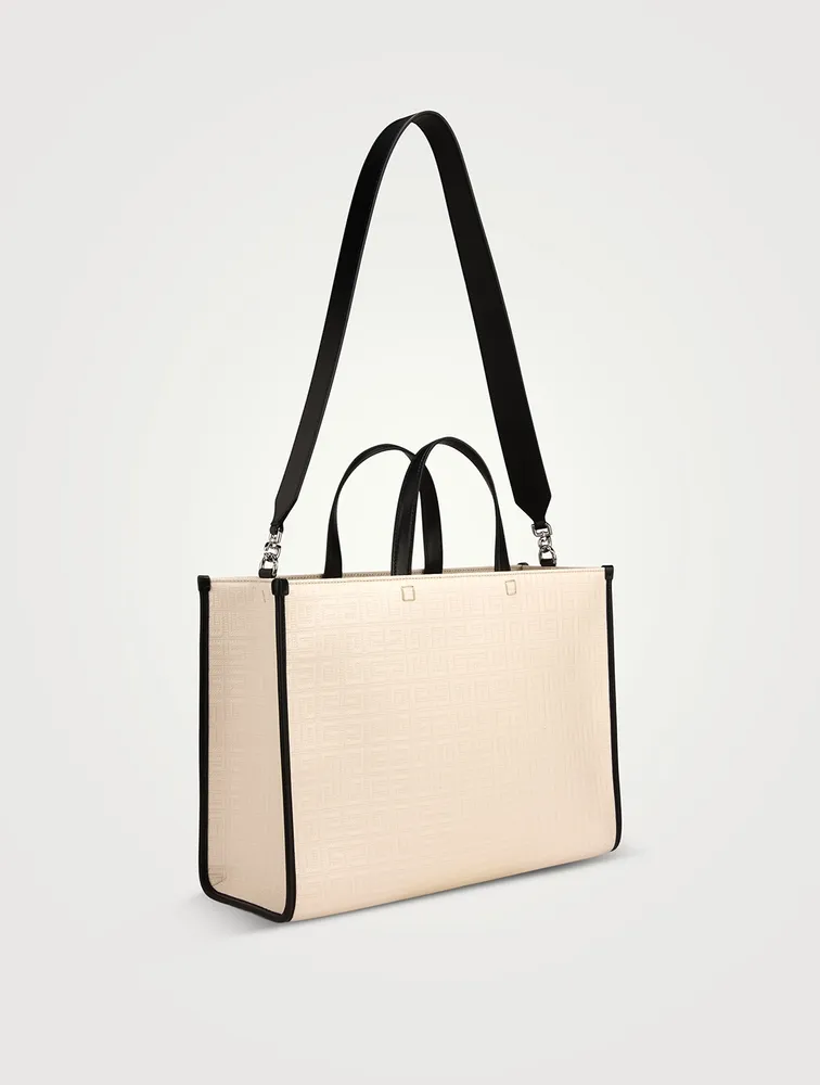 Medium G Tote Embossed Coated Canvas Bag