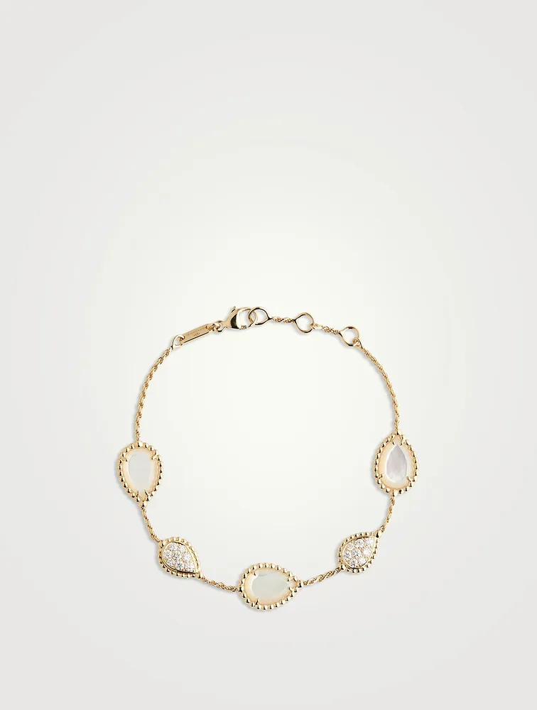 Serpent Bohème Five Motif Bracelet With Mother-Of-Pearl And Diamonds
