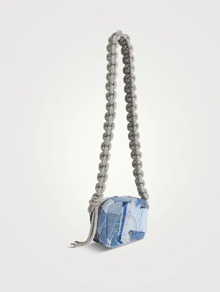 Crystal Cobra Patchwork Denim Camera Bag