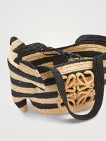 Loewe x Paula’s Ibiza Small Elephant Raffia Basket Bag In Stripe Print