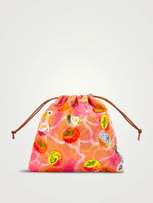 Loewe x Paula’s Ibiza Canvas Pouch In Bottle Cap Print