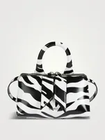 Friday Leather Crossbody Bag In Zebra Stripe Print