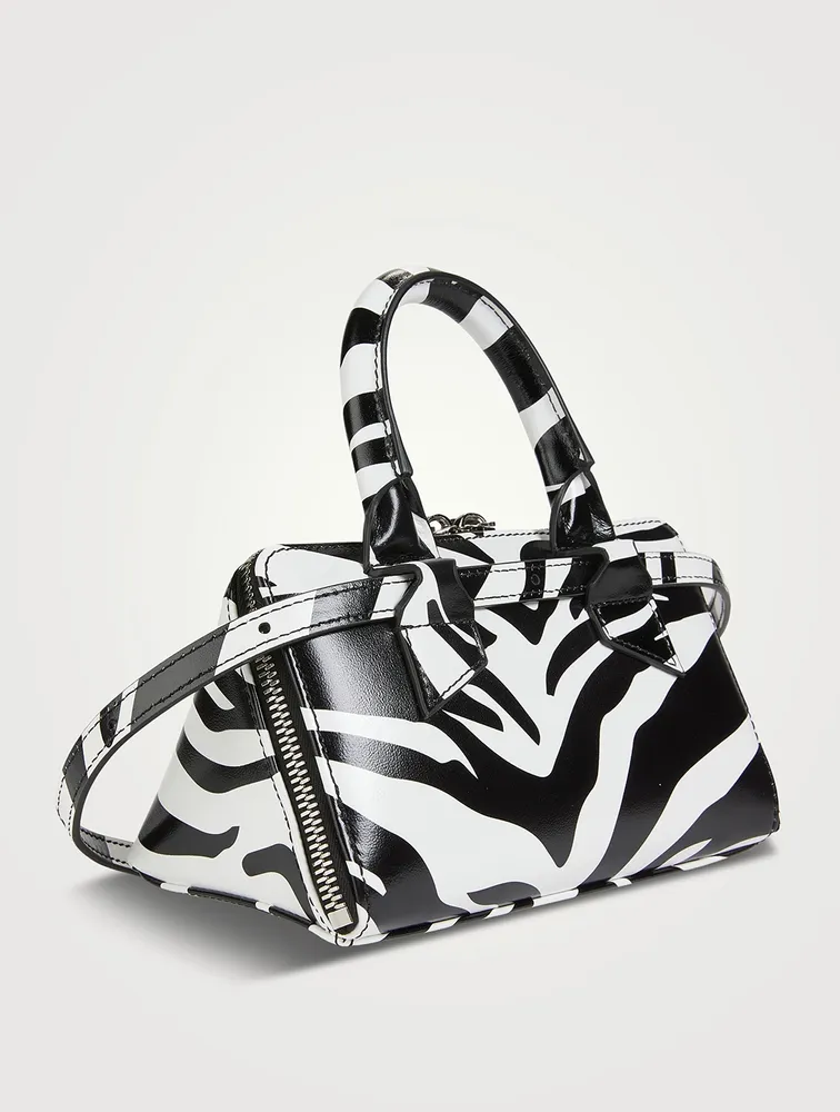 Friday Leather Crossbody Bag In Zebra Stripe Print