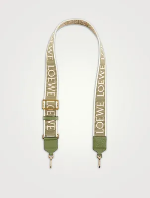 Anagram strap in jacquard and calfskin Dark Khaki Green - LOEWE