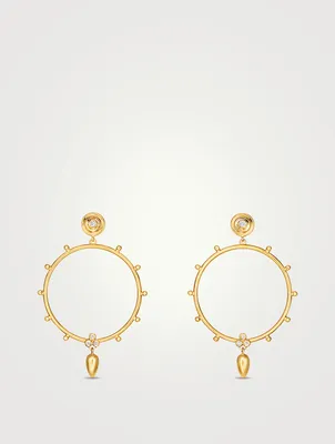 Anfora 18K Gold Hoop Earrings With Diamonds
