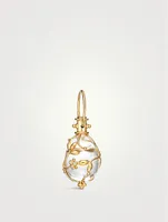 18K Gold Vine Amulet Pendant With Rock Crystal And Diamonds